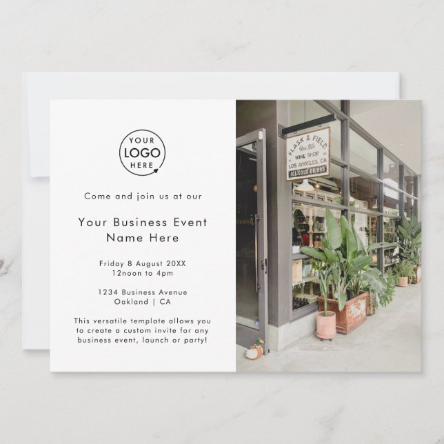 Business Event | MINIMALISTISCHES BERUFLICHES FOTO Einladung (Vorderseite)
