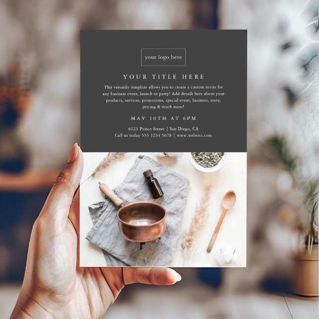 Business Event Minimalistisches Berufliches Foto Flyer (Simple minimal photo business brochure.)