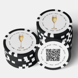 Business Event QR Code Champagne Drink Voucher Pokerchips