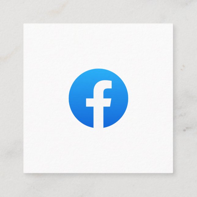 Business Facebook Minimal White / Social Media Quadratische Visitenkarte (Rückseite)
