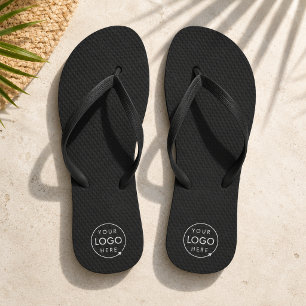 Business-Flip-Flops   Logo Schwarze Pool-Strand-Sc Flip Flops