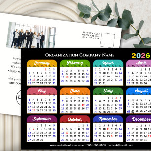 Business Foto 2026 Kalender Moderne Schwarze Farbg Feiertagspostkarte