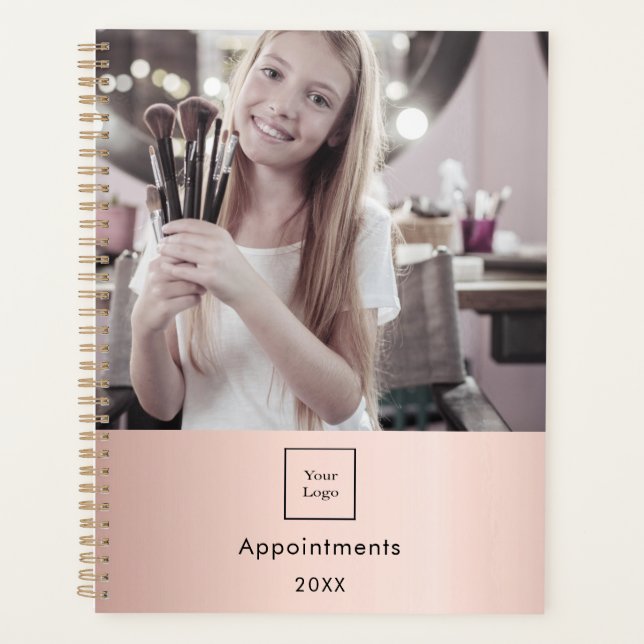 Business Foto Logo Rose Goldmakeup Künstler 2026 Planer (Vorderseite)
