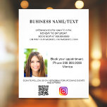 Business Foto qr Code Instagram Schönheitsmakeup Flyer<br><div class="desc">Personalisieren Sie Ihren Namen,  Ihre Adresse,  Ihren Text,  Ihr Foto,  Ihren eigenen QR-Code und fügen Sie ihn Ihrem Instragram-Konto hinzu. Weißer Hintergrund,  schwarzer Text.</div>