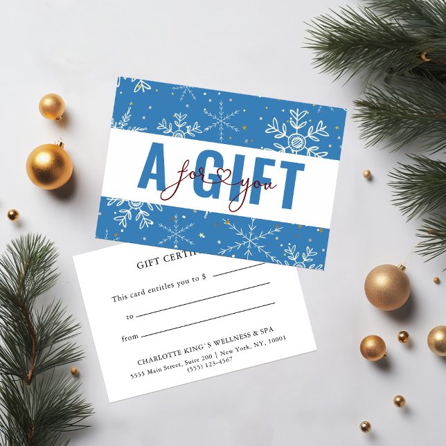 BUSINESS GIFT CERTIFICATE | Christmas Snow Pattern (Von Creator hochgeladen)