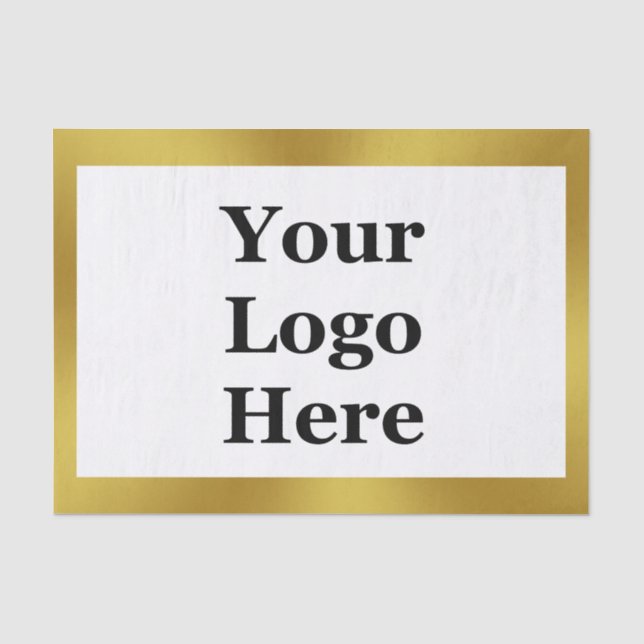 Business Gold und White Elegante Ihr Logo hier Seidenpapier (Vorderseite)