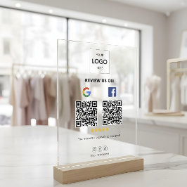 Business Google Facebook QR-Code Acrylschild