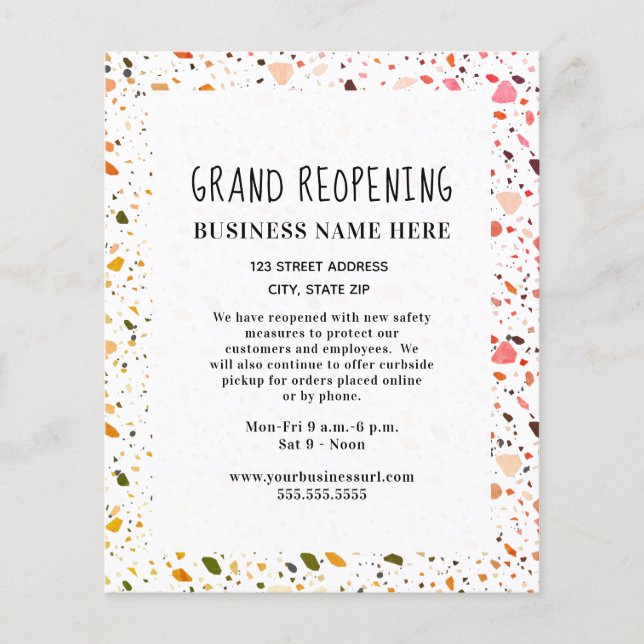 Business Grand Relaunch Covid Safety Terrazzo Flyer (Vorne)