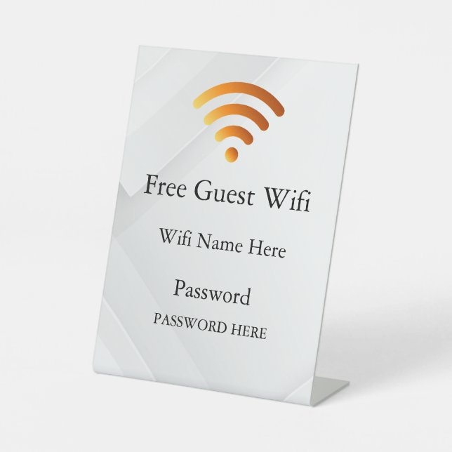 Business Guest Wifi Password and Network Sockelschild (Vorderseite)
