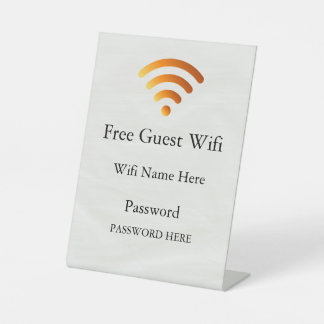 Business Guest Wifi Password and Network Sockelschild