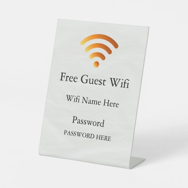 Business Guest Wifi Password and Network Sockelschild (Vorderseite)