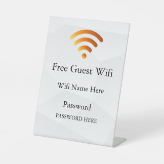 Business Guest Wifi Password and Network Sockelschild