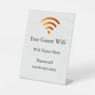 Business Guest Wifi Password and Network Sockelschild
