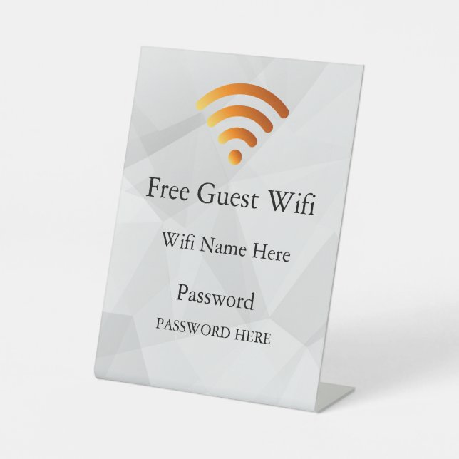 Business Guest Wifi Password and Network Sockelschild (Vorderseite)