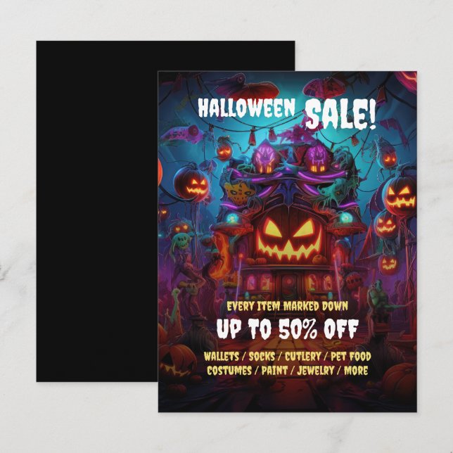 Business Halloween Party Vente carte postale Flyer (Devant / Derrière)