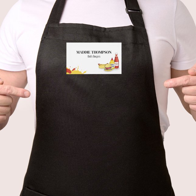 Business Hamburger Hotdog Mitarbeiter Namenschild (Burger custom name tag)