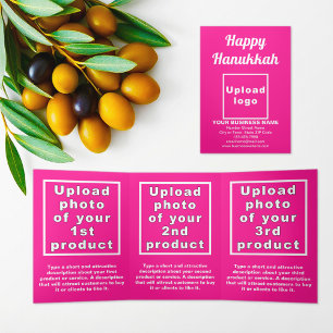 Business Hanukka Pink Trifold Karte