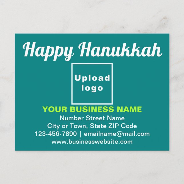 Business Hanukkah Gruß auf Aquamarine grüne Postka Postkarte (Vorderseite)