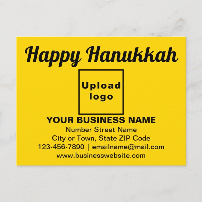Business Hanukkah Gruß auf gelber Postkarte (Vorderseite)