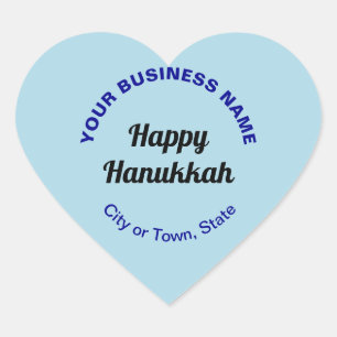 Business Hanukkah Gruß auf Light Blue Herz-Aufkleber