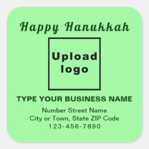 Business Hanukkah Light Green Square Sticker