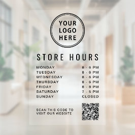Business Hours Logo QR Code Fensteraufkleber
