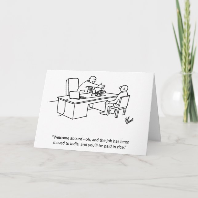 Business Humor "Welcome Aboard" Greeting Card Karte (Vorderseite)