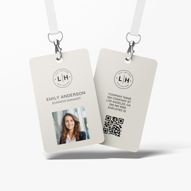 Business ID Card Modernes Logo Foto Mitarbeiter Ausweis (Business ID Card Modern Logo Photo Staff Badge)