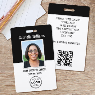 Business ID Foto Security Modernes Black Abzeichen Ausweis