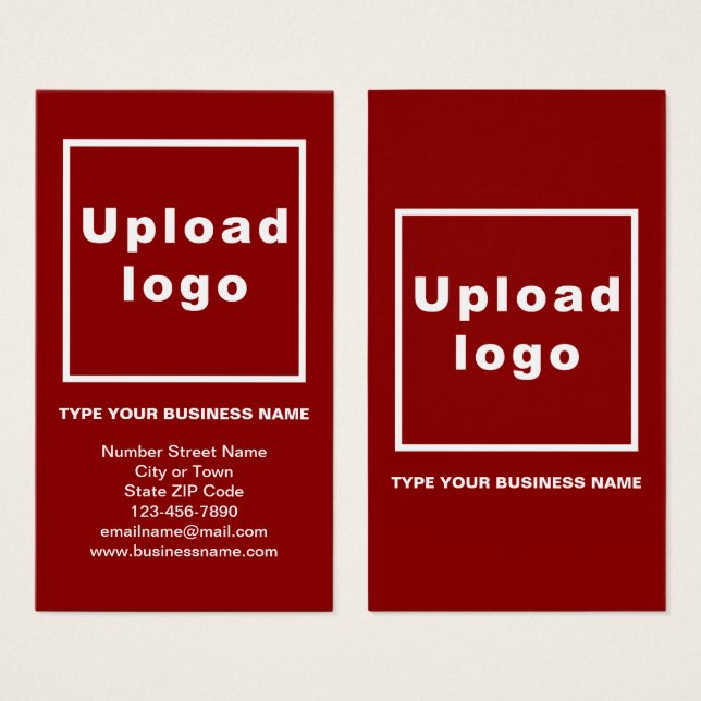 Business Information Red Portrait Rectangle Card (Vorne & Hinten)