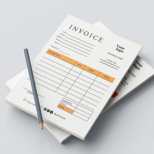 Business Invoice Sales Empfang Social Media Icons Notizblock