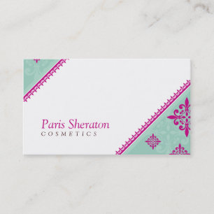 BUSINESS-KARTE, elegant, glänzend, pinkfarben, grü Visitenkarte