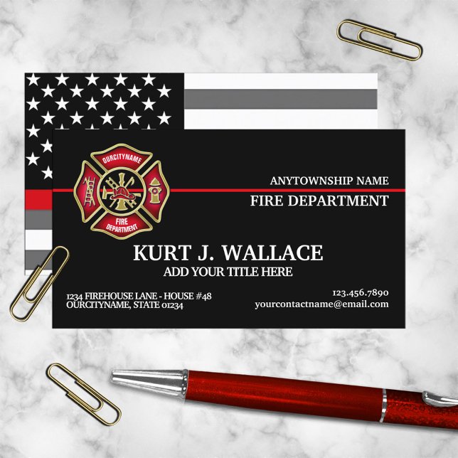 Business-Karte für die Feuerwehrflagge der dünnen  Visitenkarte (Von Creator hochgeladen)