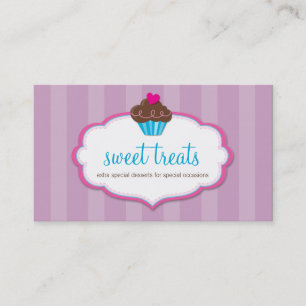 BUSINESS-KARTE niedlicher, fettarmer Kuchen Pink l Visitenkarte