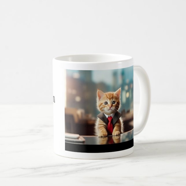 Business Kätzchen Kaffeetasse (VorderseiteRechts)