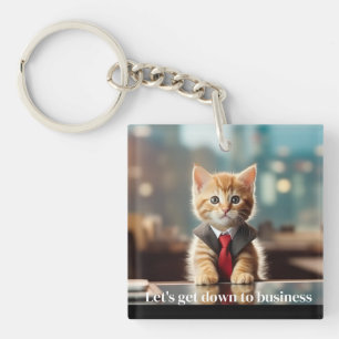 Business Kitten Schlüsselanhänger