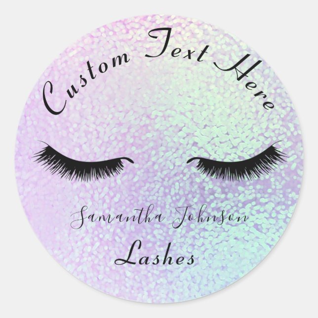 Business Lashes Runder Aufkleber (Vorderseite)