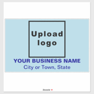 Business Light Blue Large Rectangle Vinyl Sticker