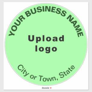 Business Light Green Color Round Shape Vinyl Aufkleber