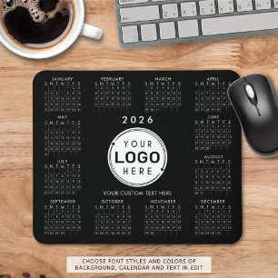 Business-Logo 2026 Kalender - Benutzerdefinierte F Mousepad