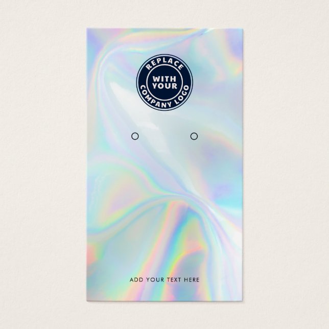 Business Logo and QR Code Earring Display Card (Vorderseite)