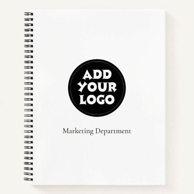Business Logo And Text Simple Notebook Notizbuch (Vorderseite)