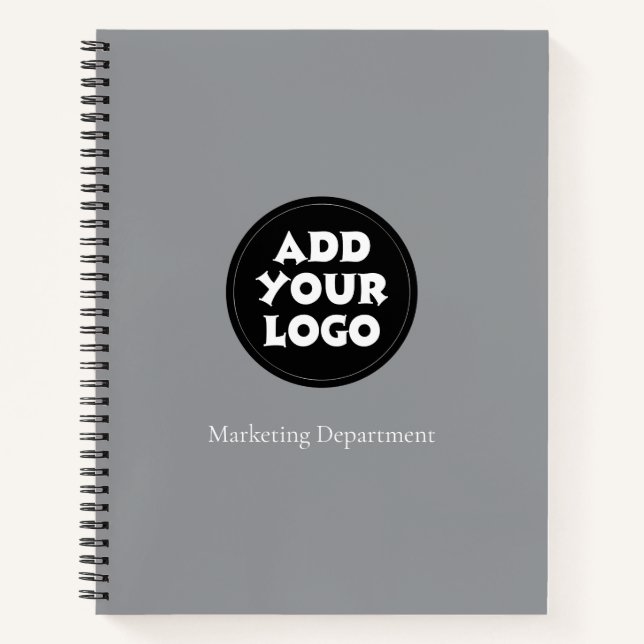 Business Logo And Text Simple Notebook Notizbuch (Vorderseite)