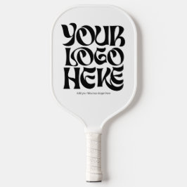 Business Logo and Text Simple White Pickleball Schläger