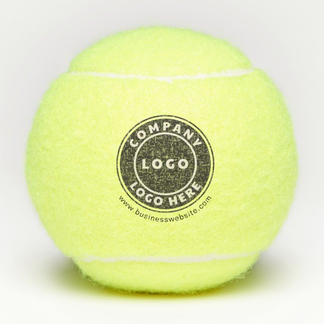 Business Logo and Website Company Employees Events Tennisbälle (Vorderseite)