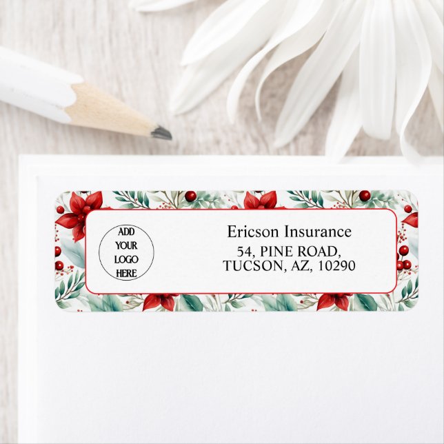 Business Logo Christmas Greenery Return Address (Insitu)