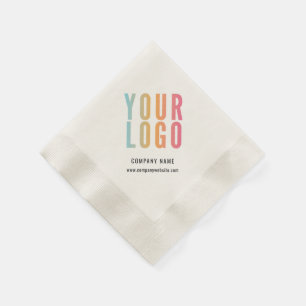 Business Logo Company Event Minimalistisch Ecru Serviette