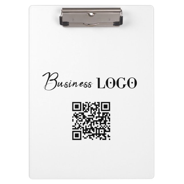 Business Logo Company Promotional QR Code Klemmbrett (Vorderseite)