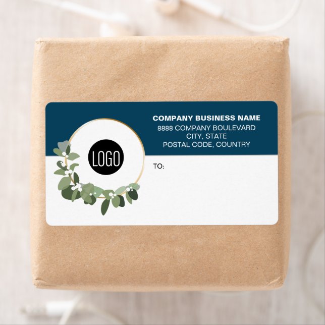 Business Logo Corporate Modern holiday wreath Blue (Insitu)