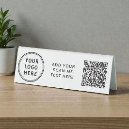 Business Logo Create Your QR Code Horizontal Tischaufsteller